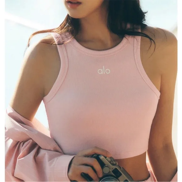 ALO Yoga Blush Ribbed Tank - Picture 1 of 2